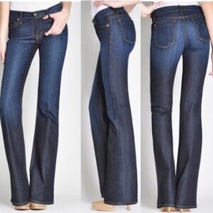 Fidelity Belladonna Mid-Rise Bootcut Jeans 33 Gin Blossom Blue